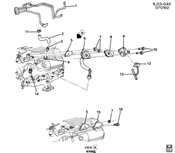 FUEL SYSTEM-EXHAUST-EMISSION SYSTEM Chevrolet Corsica 1993-1993 L E.G.R. VALVE & RELATED PARTS-V6-3.1L (LH0/3.1T)