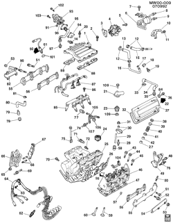MOTEUR 6 CYLINDRES Buick Regal 1990-1991 W ENGINE ASM-3.1L V6 PART 2 (LH0/3.1T)
