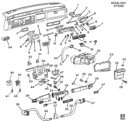КРЕПЛЕНИЕ КУЗОВА-КОНДИЦИОНЕР-АУДИОСИСТЕМА Cadillac Funeral Coach 1991-1993 C AIR DISTRIBUTION SYSTEM
