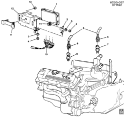 FUEL SYSTEM-EXHAUST-EMISSION SYSTEM Cadillac Funeral Coach 1991-1993 C E.C.M. MODULE & RELATED PARTS-V8 4.9L (4.9B)(L26)