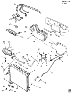 BODY MOUNTING-AIR CONDITIONING-AUDIO/ENTERTAINMENT Buick Century 1993-1993 A A/C REFRIGERATION SYSTEM (LN2/2.24)(C60)