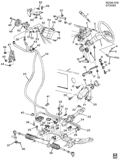 FRONT SUSPENSION-STEERING Cadillac Deville 1993-1993 C STEERING SYSTEM & RELATED PARTS (FE7)