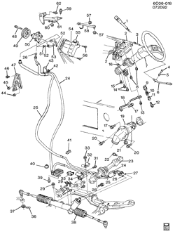 FRONT SUSPENSION-STEERING Cadillac Funeral Coach 1993-1993 C STEERING SYSTEM & RELATED PARTS (F41,FE1)