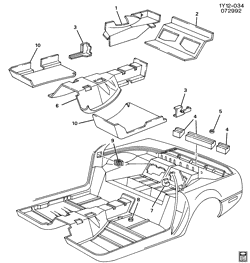 BODY MOLDINGS-SHEET METAL-REAR COMPARTMENT HARDWARE-ROOF HARDWARE Chevrolet Corvette 1992-1996 Y67 INSULATORS/BODY