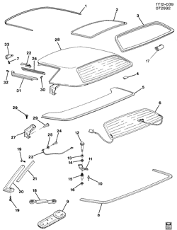 BODY MOLDINGS-SHEET METAL-REAR COMPARTMENT HARDWARE-ROOF HARDWARE Chevrolet Corvette 1991-1996 Y67 HARDTOP/REMOVABLE