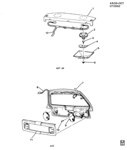 BODY MOUNTING-AIR CONDITIONING-AUDIO/ENTERTAINMENT Buick Century 1992-1996 A AUDIO SYSTEM REAR