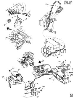 FUEL SYSTEM-EXHAUST-EMISSION SYSTEM Chevrolet Corvette 1994-1996 Y CRUISE CONTROL-V8(LT1,M30)