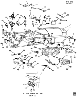 ВЕТРОВОЕ СТЕКЛО-СТЕКЛООЧИСТИТЕЛЬ-ЗЕРКАЛА-ПРИБОРНАЯ ПАНЕЛЬ-КОНСОЛЬ-ДВЕРИ Chevrolet Camaro 1993-1993 F INSTRUMENT PANEL PART 2