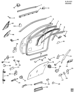 WINDSHIELD-WIPER-MIRRORS-INSTRUMENT PANEL-CONSOLE-DOORS Chevrolet Corsica 1992-1992 L69 DOOR HARDWARE/FRONT PART 1
