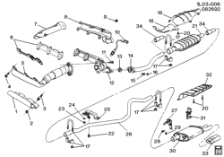 FUEL SYSTEM-EXHAUST-EMISSION SYSTEM Chevrolet Corsica 1987-1988 L EXHAUST SYSTEM-V6 (LB6/2.8W)
