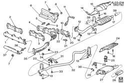 FUEL SYSTEM-EXHAUST-EMISSION SYSTEM Chevrolet Corsica 1989-1989 L EXHAUST SYSTEM-V6 (LB6/2.8W)