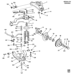 FRONT SUSPENSION-STEERING Cadillac Fleetwood Brougham 1995-1996 D SUSPENSION/FRONT