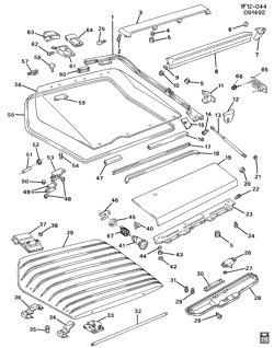 BODY MOLDINGS-SHEET METAL-REAR COMPARTMENT HARDWARE-ROOF HARDWARE Chevrolet Camaro 1991-1992 F87 LIFTGATE HARDWARE