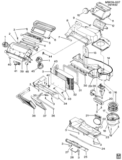 BODY MOUNTING-AIR CONDITIONING-AUDIO/ENTERTAINMENT Buick Regal 1992-1993 W A/C & HEATER MODULE ASM