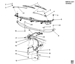 PARE-BRISE - ESSUI-GLACE - RÉTROVISEURS - TABLEAU DE BOR - CONSOLE - PORTES Buick Regal 1988-1991 W WIPER SYSTEM/WINDSHIELD