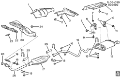 FUEL SYSTEM-EXHAUST-EMISSION SYSTEM Chevrolet Beretta 1992-1992 L EXHAUST SYSTEM-L4 (LG0/2.3A)