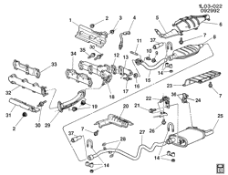 FUEL SYSTEM-EXHAUST-EMISSION SYSTEM Chevrolet Corsica 1990-1991 L EXHAUST SYSTEM-V6 (LH0/3.1T)