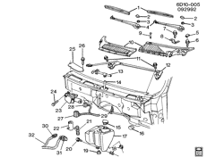 WINDSHIELD-WIPER-MIRRORS-INSTRUMENT PANEL-CONSOLE-DOORS Cadillac Fleetwood Brougham 1995-1996 D WIPER SYSTEM/WINDSHIELD