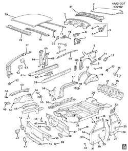 BODY MOLDINGS-SHEET METAL-REAR COMPARTMENT HARDWARE-ROOF HARDWARE Buick Century 1989-1991 A69 SHEET METAL/BODY