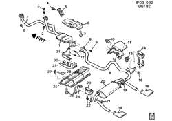 ТОПЛИВНАЯ СИСТЕМА-ВЫХЛОП-]СИСТЕМА КОНТРОЛЯ ТОКСИЧНОСТИ ВЫХЛ. ГАЗОВ Chevrolet Camaro 1995-1995 F EXHAUST SYSTEM-V8 (LT1/5.7P)(NA5)
