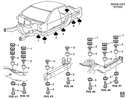BODY MOUNTING-AIR CONDITIONING-AUDIO/ENTERTAINMENT Cadillac Fleetwood Brougham 1993-1994 D BODY MOUNTING