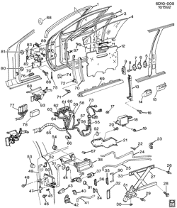 WINDSHIELD-WIPER-MIRRORS-INSTRUMENT PANEL-CONSOLE-DOORS Cadillac Fleetwood Brougham 1993-1993 D DOOR HARDWARE/FRONT