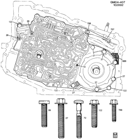 5-SPEED MANUAL TRANSMISSION Buick Century 1993-1993 A AUTOMATIC TRANSMISSION (ME9) HM 4T60 CASE BOLT LOCATION
