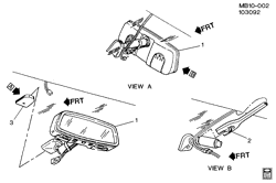 PARE-BRISE - ESSUI-GLACE - RÉTROVISEURS - TABLEAU DE BOR - CONSOLE - PORTES Buick Estate Wagon 1993-1996 B MIRROR/REAR VIEW-INTERIOR(DF6)