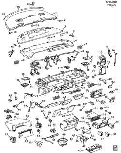 WINDSHIELD-WIPER-MIRRORS-INSTRUMENT PANEL-CONSOLE-DOORS Chevrolet Lumina APV 1990-1992 U INSTRUMENT PANEL