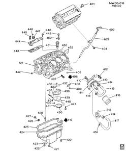 6-CYLINDER ENGINE Chevrolet Lumina 1991-1991 W ENGINE ASM-3.4L V6 PART 4 OIL PUMP, PAN AND RELATED PARTS (LQ1/3.4X)