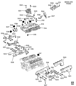MOTOR 8 CILINDROS Cadillac Fleetwood Brougham 1993-1993 D ENGINE ASM-5.7L V8 PART 5 MANIFOLDS & FUEL RELATED PARTS (L05/5.7-7)