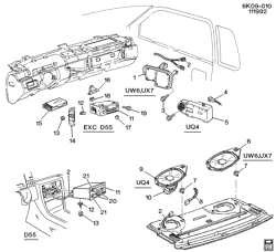 BODY MOUNTING-AIR CONDITIONING-AUDIO/ENTERTAINMENT Cadillac Seville 1992-1993 K AUDIO SYSTEM