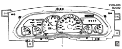BODY MOUNTING-AIR CONDITIONING-AUDIO/ENTERTAINMENT Chevrolet Camaro 1993-1993 F CLUSTER ASM/INSTRUMENT PANEL (U18,U19)