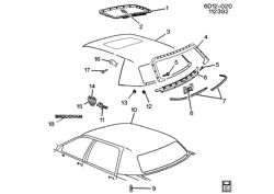 BODY MOLDINGS-SHEET METAL-REAR COMPARTMENT HARDWARE-ROOF HARDWARE Cadillac Fleetwood Brougham 1993-1993 D ROOF/VINYL TOP (CB5)