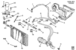 BODY MOUNTING-AIR CONDITIONING-AUDIO/ENTERTAINMENT Chevrolet Cavalier 1989-1989 J A/C REFRIGERATION SYSTEM-2.8L V6 (LB6/2.8W)