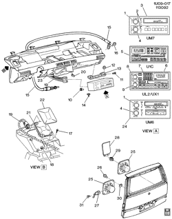 BODY MOUNTING-AIR CONDITIONING-AUDIO/ENTERTAINMENT Chevrolet Lumina APV 1992-1992 U AUDIO SYSTEM
