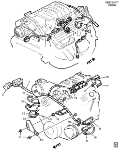 STARTER-GENERATOR-IGNITION-ELECTRICAL-LAMPS Buick Park Avenue 1992-1992 C WIRING HARNESS/ENGINE-V6 3.8L(L27)