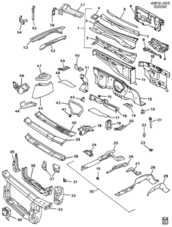 BODY MOLDINGS-SHEET METAL-REAR COMPARTMENT HARDWARE-ROOF HARDWARE Buick Regal 1988-1991 W SHEET METAL/BODY-ENGINE COMPARTMENT & DASH