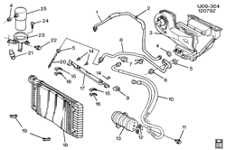 BODY MOUNTING-AIR CONDITIONING-AUDIO/ENTERTAINMENT Chevrolet Cavalier 1992-1994 J A/C REFRIGERATION SYSTEM (LH0/3.1T)