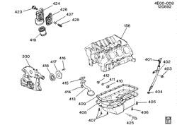 6-CYLINDER ENGINE Buick Riviera 1993-1993 E ENGINE ASM-3.8L V6 PART 4 OIL PUMP, PAN AND RELATED PARTS (L27/3.8L)