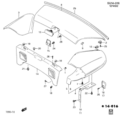 BODY MOLDINGS-SHEET METAL-REAR COMPARTMENT HARDWARE-ROOF HARDWARE Chevrolet Sprint 1990-1993 M67 COVER/TONNEAU