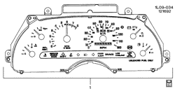 КРЕПЛЕНИЕ КУЗОВА-КОНДИЦИОНЕР-АУДИОСИСТЕМА Chevrolet Corsica 1993-1996 L CLUSTER ASM/INSTRUMENT PANEL (ELECTROMECHANICAL)(UB3)