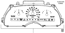 КРЕПЛЕНИЕ КУЗОВА-КОНДИЦИОНЕР-АУДИОСИСТЕМА Chevrolet Corsica 1992-1992 L CLUSTER ASM/INSTRUMENT PANEL (ELECTROMECHANICAL)(UH6)