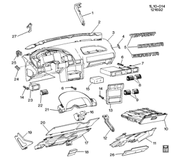 WINDSHIELD-WIPER-MIRRORS-INSTRUMENT PANEL-CONSOLE-DOORS Chevrolet Beretta 1993-1996 L INSTRUMENT PANEL PART 1