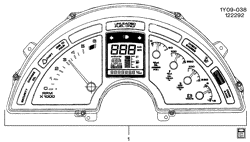BODY MOUNTING-AIR CONDITIONING-AUDIO/ENTERTAINMENT Chevrolet Corvette 1992-1993 Y CLUSTER ASM/INSTRUMENT PANEL (LIQ CRYSTAL DISPLAY, ELECTRONIC)(U52)