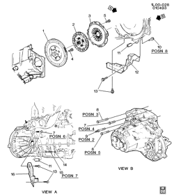 4-CYLINDER ENGINE Chevrolet Corsica 1993-1994 L CLUTCH-L4-2.3L (LG0/2.3A)