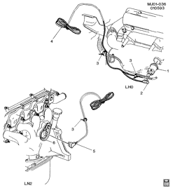 СИСТЕМА ОХЛАЖДЕНИЯ-РЕШЕТКА-МАСЛЯНАЯ СИСТЕМА Chevrolet Cavalier 1992-1994 J ENGINE BLOCK HEATER (K05)