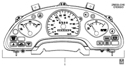 BODY MOUNTING-AIR CONDITIONING-AUDIO/ENTERTAINMENT Pontiac Grand Am 1993-1995 N CLUSTER ASM/INSTRUMENT PANEL (ELECTROMECHANICAL)(U2E)
