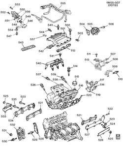 MOTOR 4 CILINDROS Chevrolet Lumina 1993-1993 W ENGINE ASM-3.1L V6 PART 5 MANIFOLDS & FUEL RELATED PARTS (L64/3.1W)