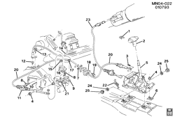3-SPEED MANUAL TRANSMISSION Buick Somerset 1994-1995 N SHIFT CONTROL/AUTOMATIC TRANSMISSION FLOOR-V6-3.1L (L82/3.1M)
